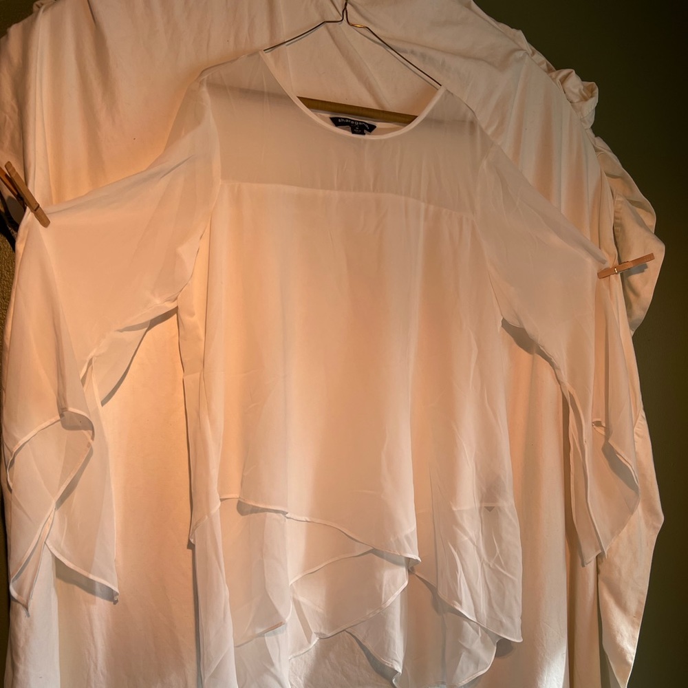 Sharagano Sheer Couture White Sz M